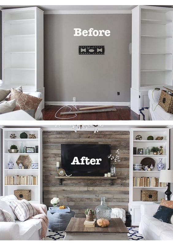 DIY Wood Pallet Accent Wall for Living Room